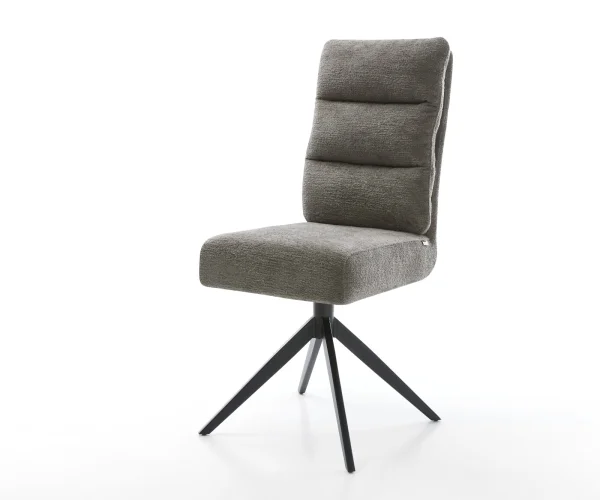 Drehstuhl Pela-Flex Bouclé Soft Schlamm Kreuzgestell breit Schwarz 360° drehbar Wippfunktion Taschenfederkern