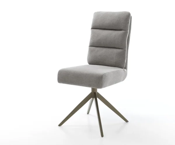 Drehstuhl Pela-Flex Strukturstoff Soft Grau Kreuzgestell breit Effektfinish Titan 360° drehbar Wippfunktion Taschenfederkern