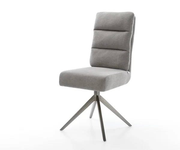 Drehstuhl Pela-Flex Strukturstoff Soft Grau Kreuzgestell breit Graphit 360° drehbar Wippfunktion Taschenfederkern