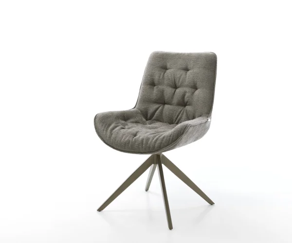 Drehstuhl Taimi-Flex Bouclé Soft Schlamm Kreuzgestell breit Effektfinish Titan 360° drehbar Wippfunktion