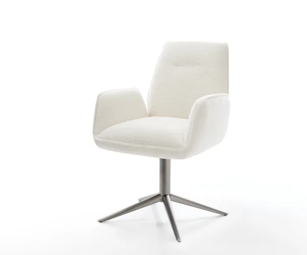 Drehstuhl Zoa-Flex Bouclé Soft Beige Fußkreuz Graphit 360° drehbar Wippfunktion Taschenfederkern