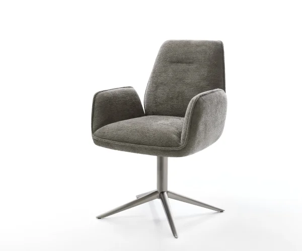 Drehstuhl Zoa-Flex Bouclé Soft Schlamm Fußkreuz Graphit 360° drehbar Wippfunktion Taschenfederkern