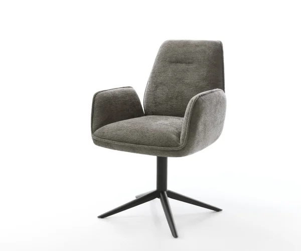 Drehstuhl Zoa-Flex Bouclé Soft Schlamm Fußkreuz Schwarz 360° drehbar Wippfunktion Taschenfederkern