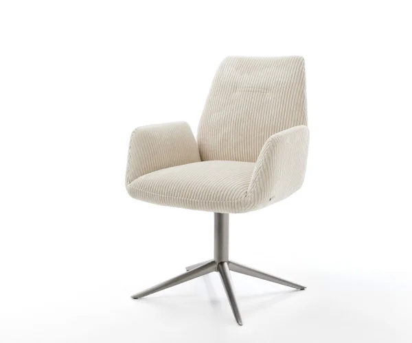 Drehstuhl Zoa-Flex Cord Beige Fußkreuz Graphit 360° drehbar Wippfunktion Taschenfederkern