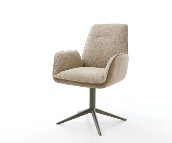 Drehstuhl Zoa-Flex Materialmix Schlamm Fußkreuz Effektfinish Titan 360° drehbar Wippfunktion Taschenfederkern