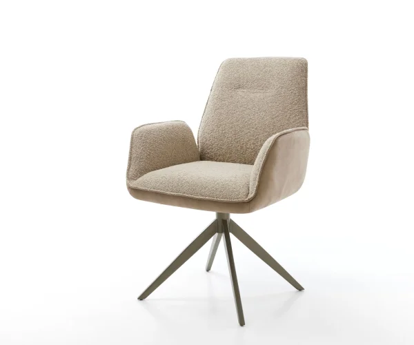 Drehstuhl Zoa-Flex Materialmix Schlamm Kreuzgestell breit Effektfinish Titan 360° drehbar Taschenfederkern