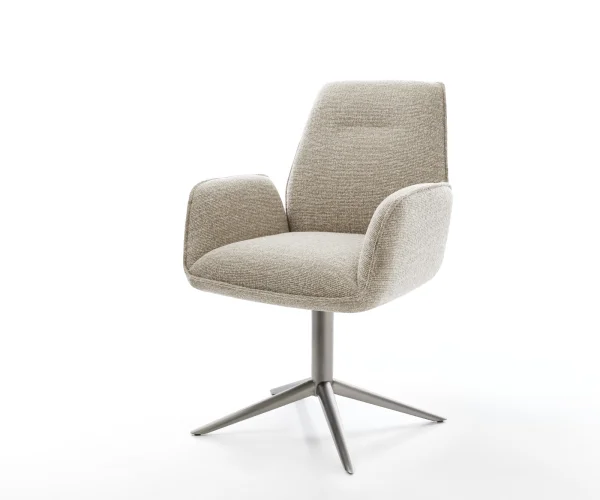 Drehstuhl Zoa-Flex Webstoff Soft Beige Fußkreuz Graphit 360° drehbar Wippfunktion Taschenfederkern