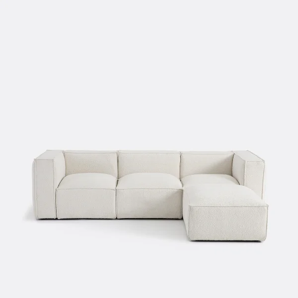 Dreisitzer-element Und Hocker Seven, Bouclé