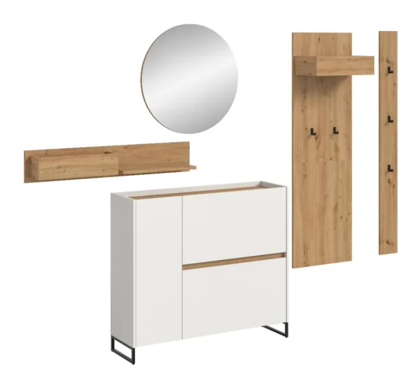 Drive Garderobenmöbel Set D23 Weiß.