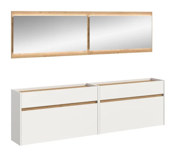 Drive Garderobenmöbel Set D3 inkl. Beleuchtung weiß.