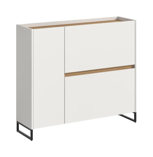 Drive Schuhschrank 1 Tür, 2 Klappentüren weiß.