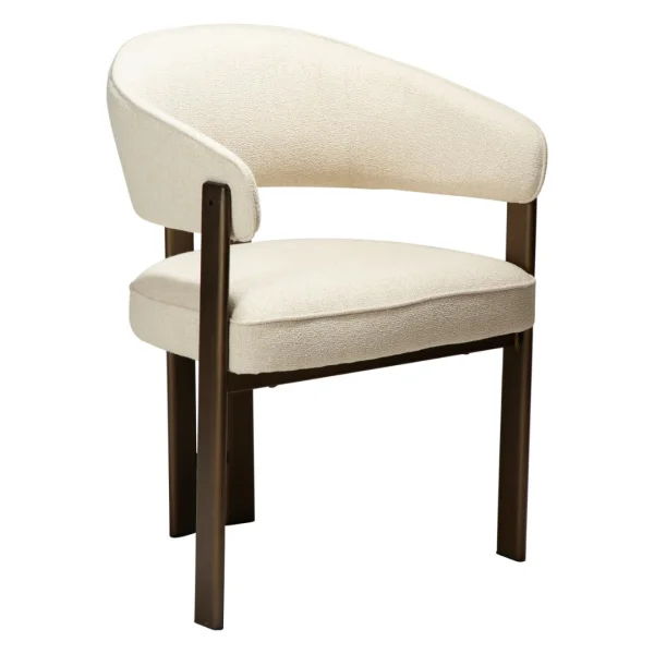 Duct Esszimmerstuhl mit Armlehnen Bouclé beige.