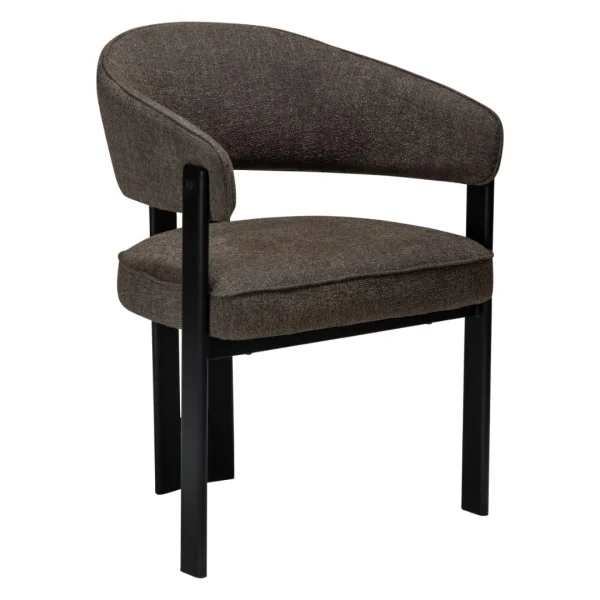 Duct Esszimmerstuhl mit Armlehnen Bouclé braun.