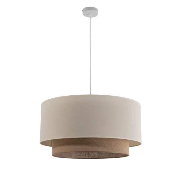 Duolla - Boho Hängeleuchte, Ø 60 cm 1-flammig ecru/Jute