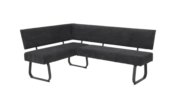 Eckbank Cord anthrazit 202 x 152 cm Bank - OLESSA