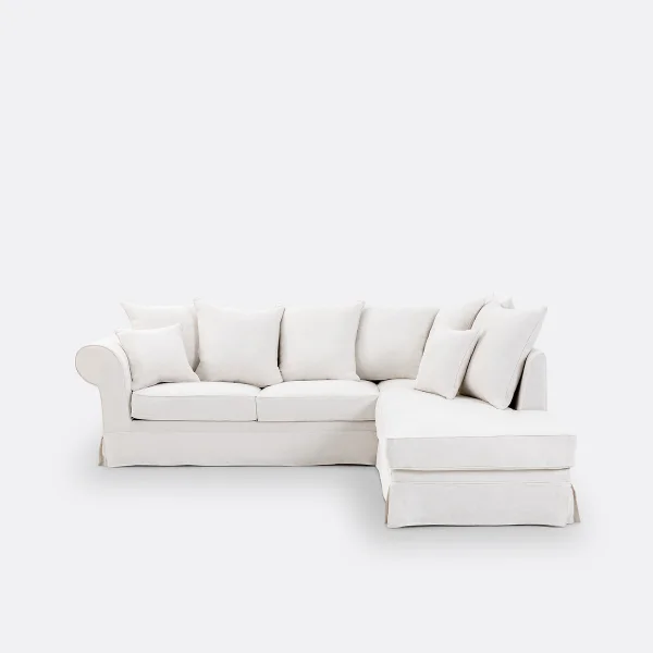 Eckschlafsofa Adelia, Dickes Leinen, Bultex