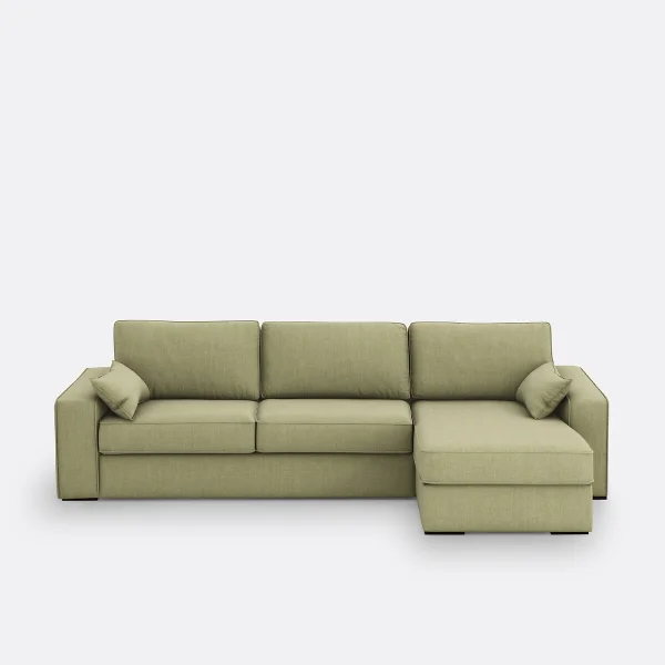 Eckschlafsofa Cécilia, Baumwolle/leinen, Latex