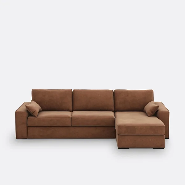 Eckschlafsofa Cécilia, Polyester, Latex