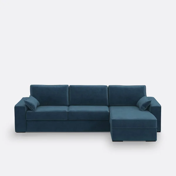 Eckschlafsofa Cécilia, Samt, Schaumstoff