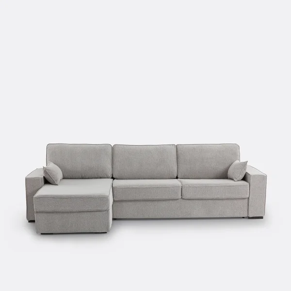 Eckschlafsofa Cécilia, Strukturgewebe, Latex