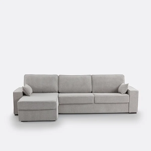 Eckschlafsofa Cécilia, Strukturgewebe, Schaumstoff