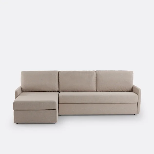 Eckschlafsofa Marta, Polyester Meliert, Latex