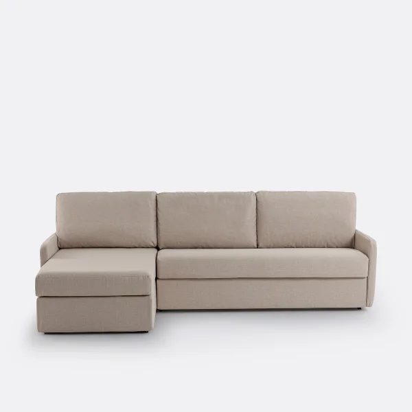 Eckschlafsofa Marta, Polyester Meliert, Schaumstoff