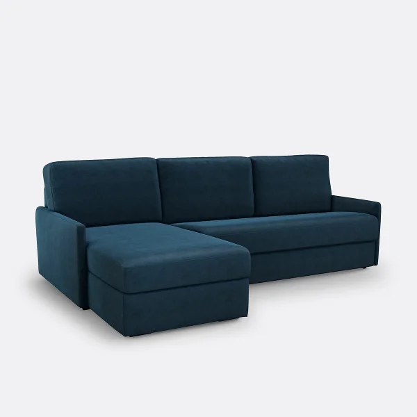 Eckschlafsofa Marta, Samt, Latex