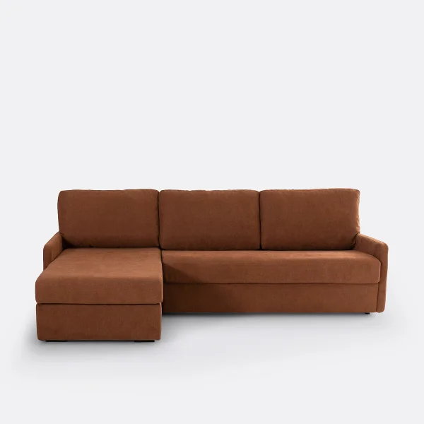Eckschlafsofa Marta, Strukturgewebe, Latex
