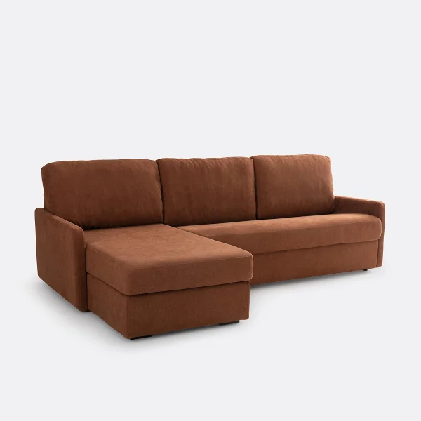 Eckschlafsofa Marta, Strukturgewebe, Schaumstoff