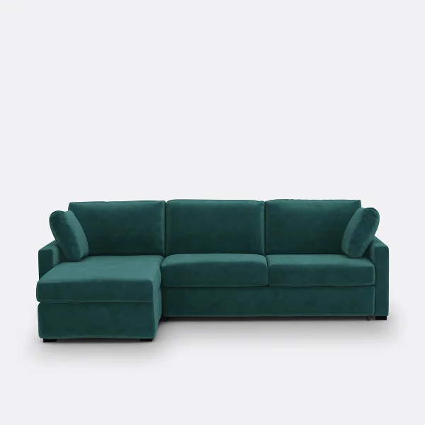 Eckschlafsofa Timor, Samt, Latex