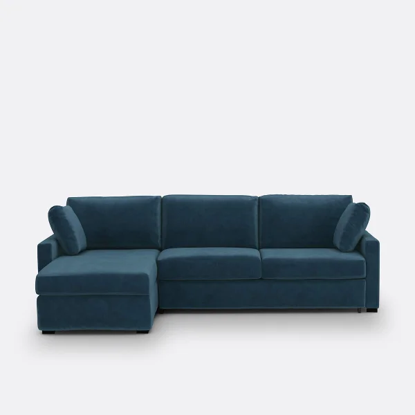 Eckschlafsofa Timor, Samt, Schaumstoff