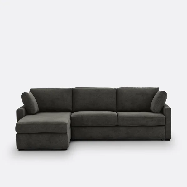 Eckschlafsofa Timor, Strukturgewebe, Schaumstoff
