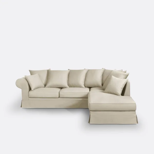 Ecksofa Adelia, Demi-natté Aus Baumwolle