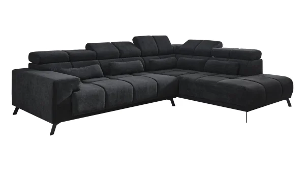 Ecksofa anthrazit ausziehbar - Sitztiefenverstellung 295 cm - INSIDE