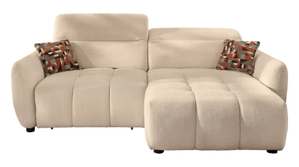 Ecksofa beige 260 x 191 cm mit Relaxfunktion - ZOOM