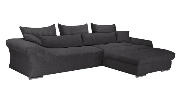 Ecksofa Cord anthrazit 335 x 225 cm - VERONA