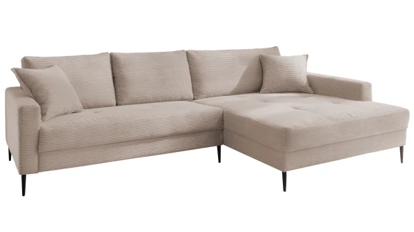 Ecksofa Cord beige 276 x 173 cm - OT rechts - SUMMER