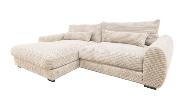 Ecksofa Cord creme 265 x 180 cm - OT links - MARK