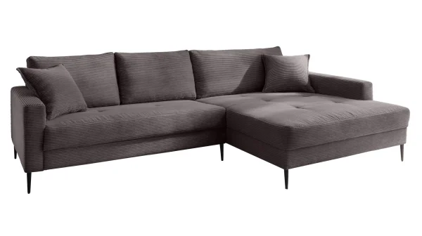 Ecksofa Cord dunkelgrau 276 x 173 cm - SUMMER