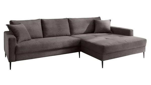 Ecksofa Cord grau 276 x 173 cm - OT rechts - SUMMER
