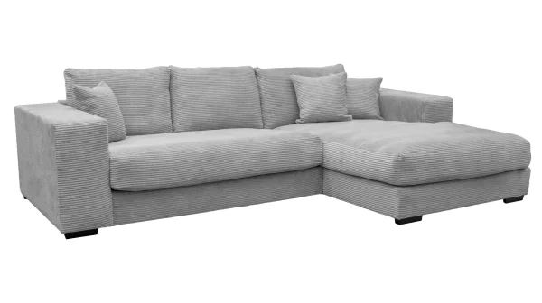 Ecksofa Cord grau 286 x 184 cm - EDEN