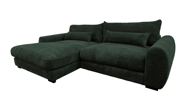 Ecksofa Cord grün 265 x 180 cm - OT links - MARK