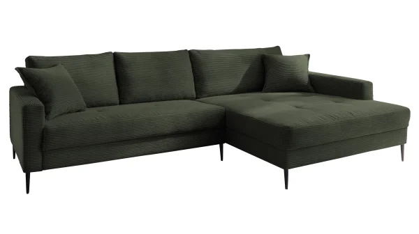 Ecksofa Cord grün 276 x 173 cm - OT rechts - SUMMER