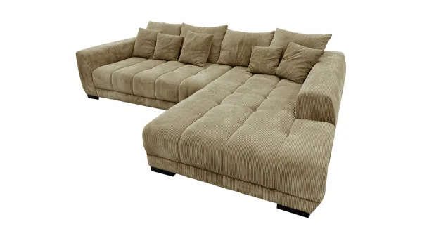 Ecksofa Cord grün 300 x 215 cm - Ottomane rechts - ARTEMIS
