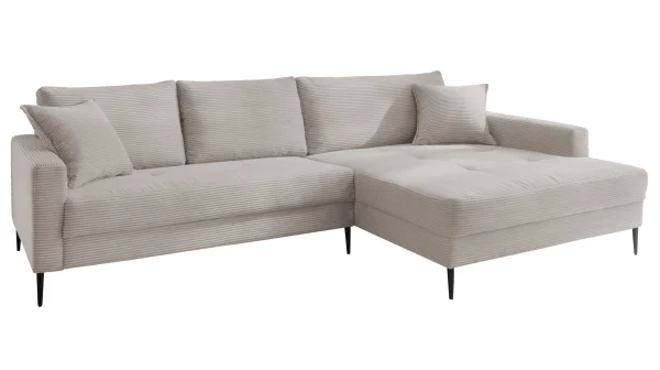 Ecksofa Cord hellgrau 276 x 173 cm - SUMMER