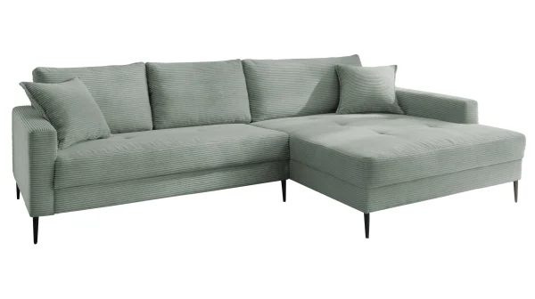Ecksofa Cord pastell grün 276 x 173 cm - SUMMER