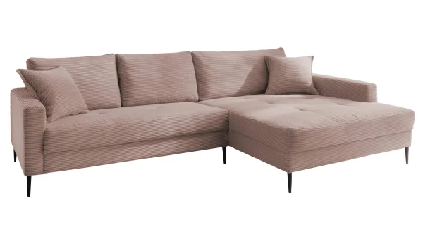 Ecksofa Cord rosa 276 x 173 cm - SUMMER