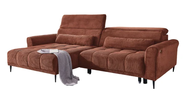 Ecksofa Cord rost - 277 x 179 cm - LOGAN