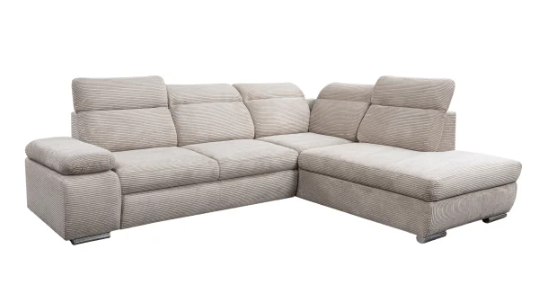 Ecksofa Cord Schlaffunktion creme - Bettkasten 280 cm - COLORADO